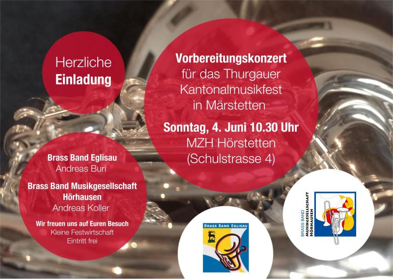 Flyer Vorbereitungskonzert Kantonalmusikfest 2023